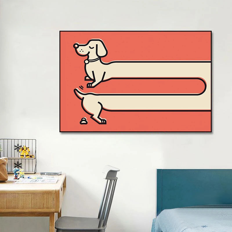 Funny Cartoon Dachshund Poster