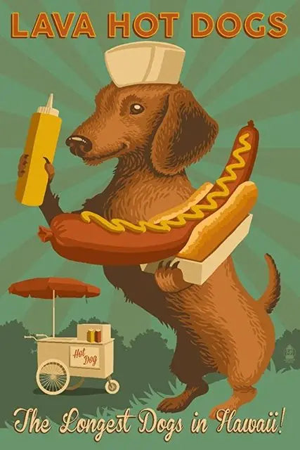 Funny Cartoon Dachshund Poster