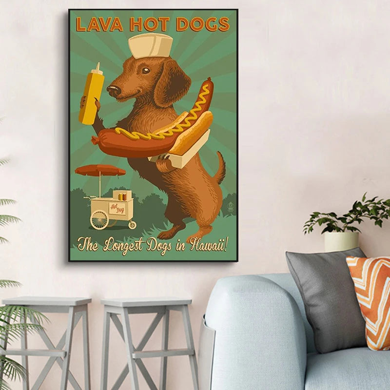 Funny Cartoon Dachshund Poster