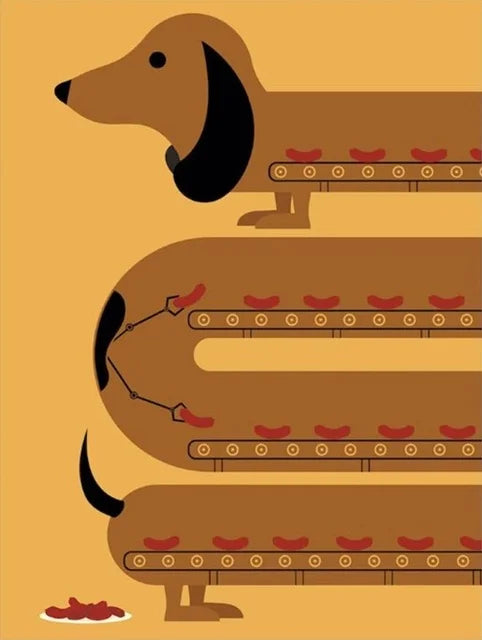 Funny Cartoon Dachshund Poster