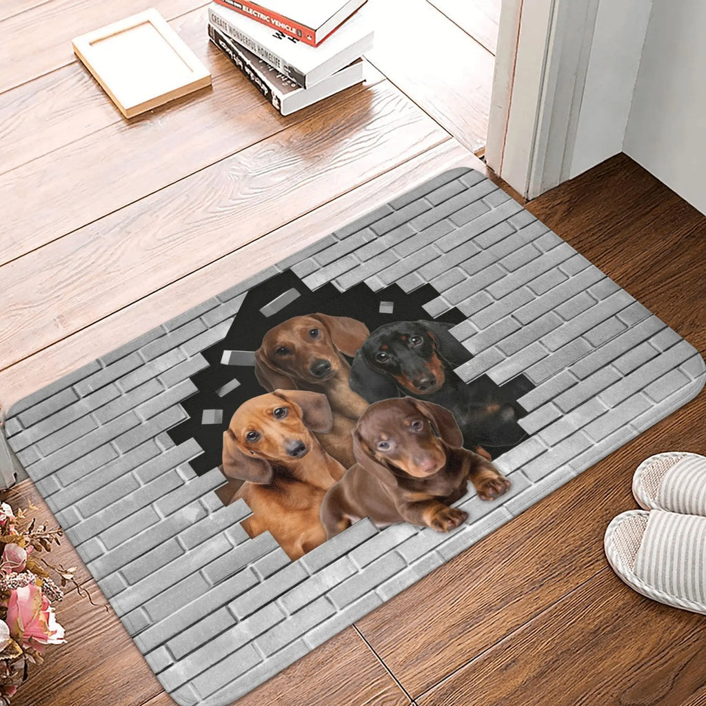 Cartoon Dachshund Dog Doormat
