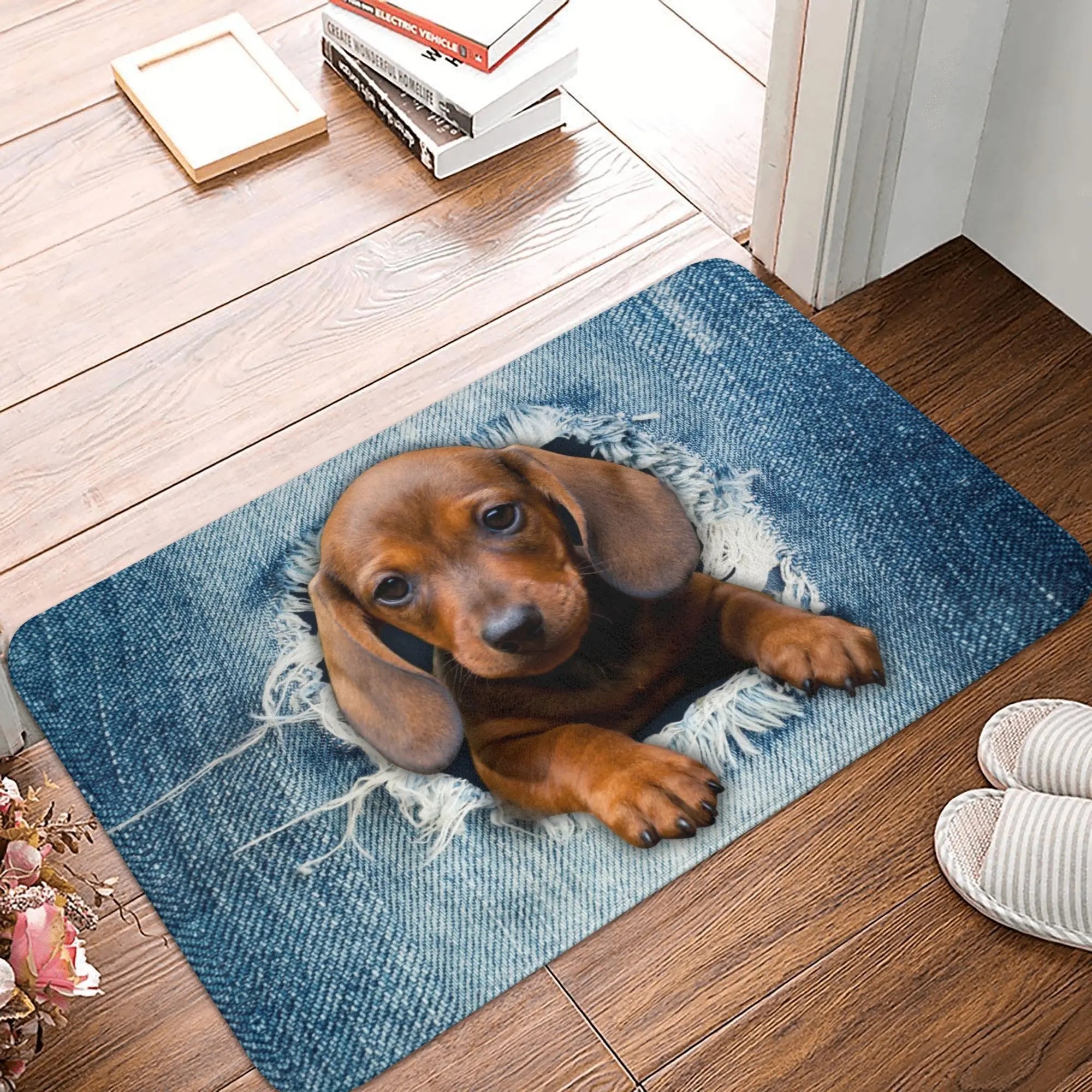Cartoon Dachshund Dog Doormat