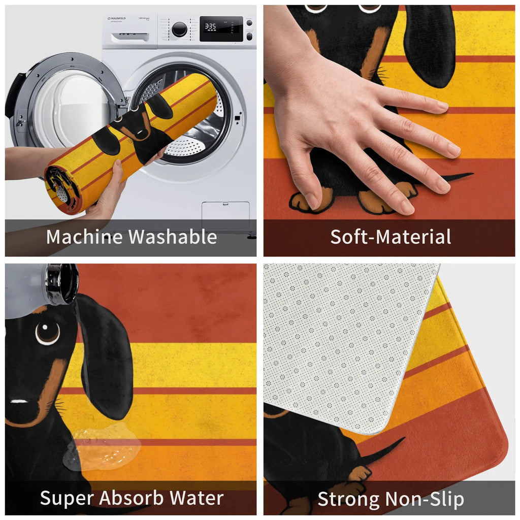Cartoon Dachshund Dog Doormat