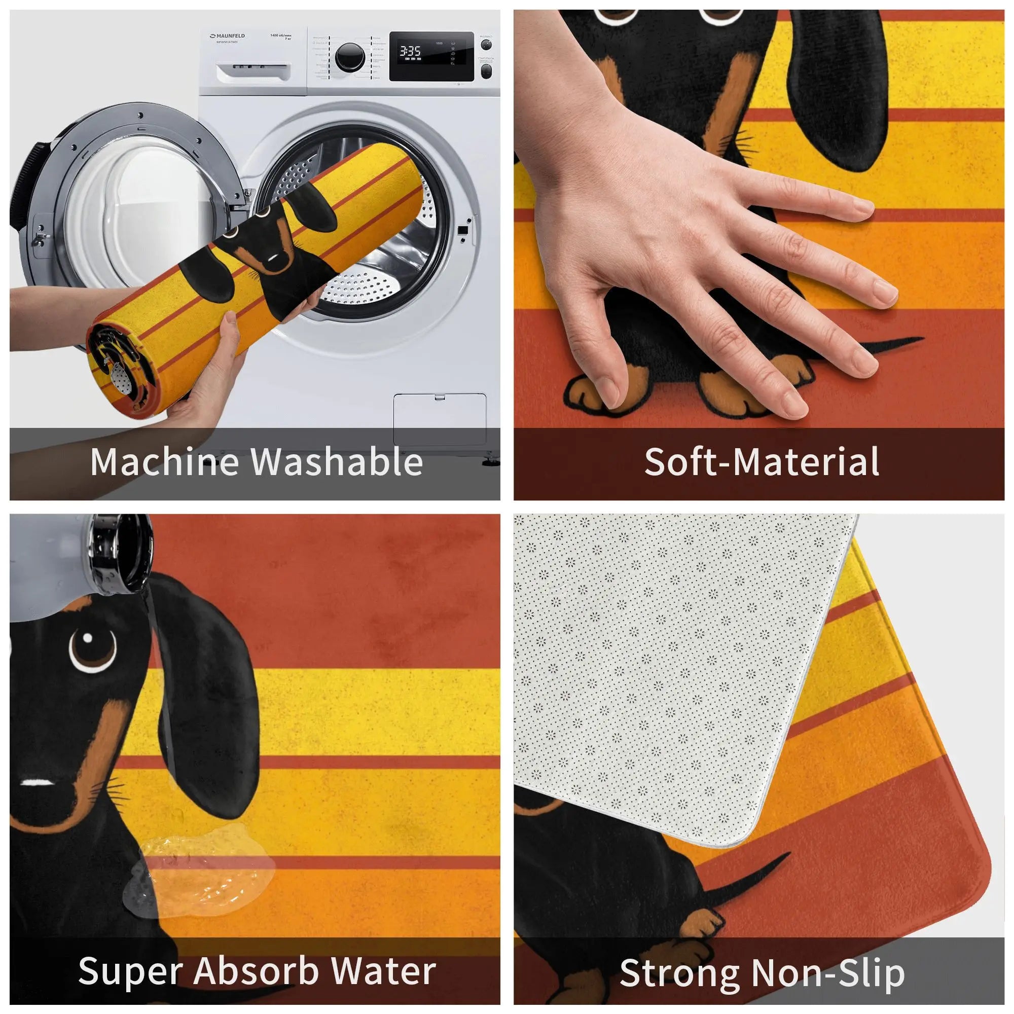 Cartoon Dachshund Dog Doormat