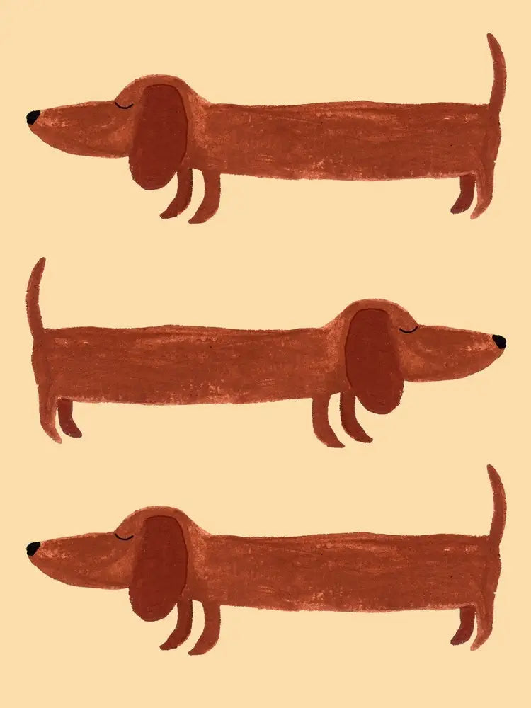 Funny Cartoon Dachshund Poster