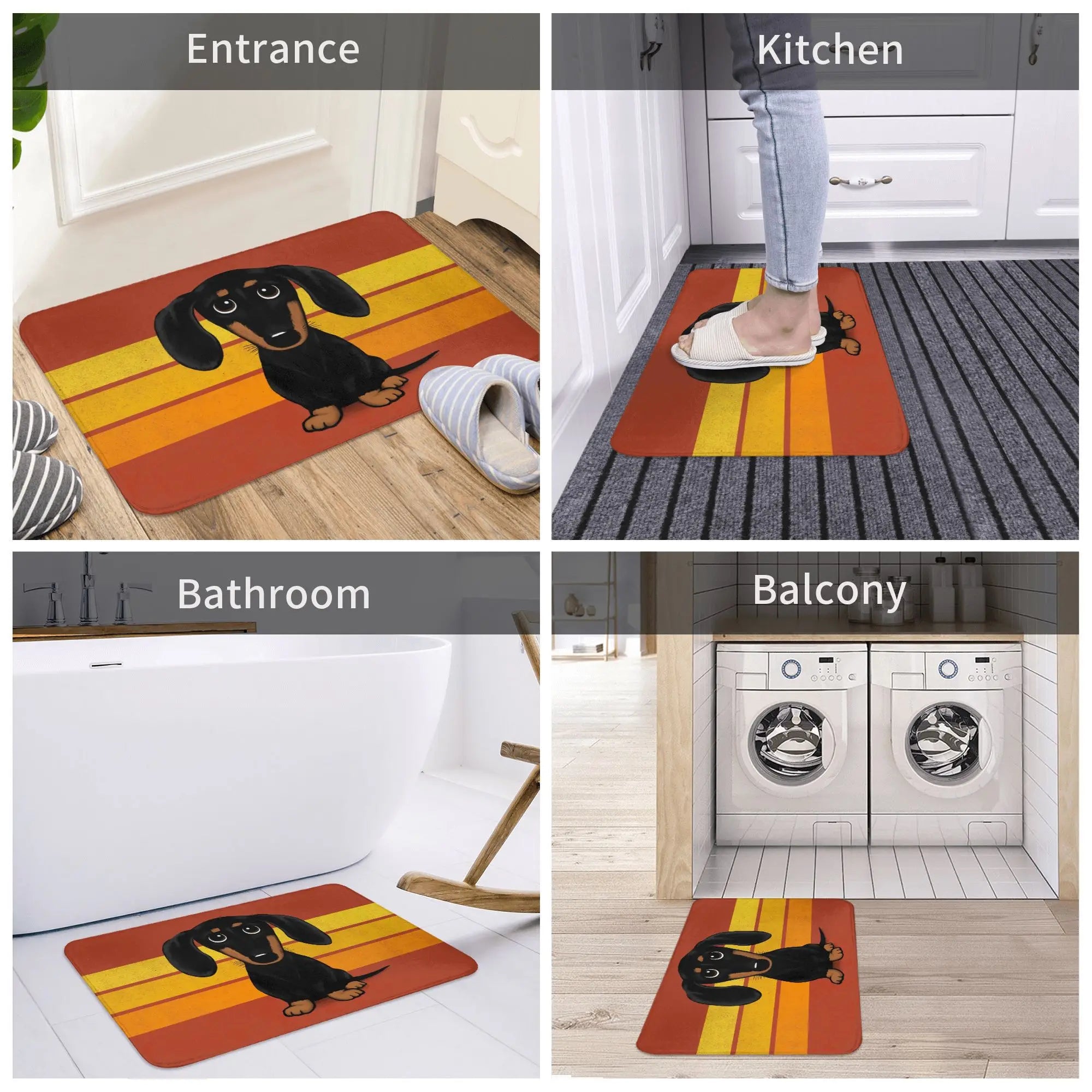 Cartoon Dachshund Dog Doormat