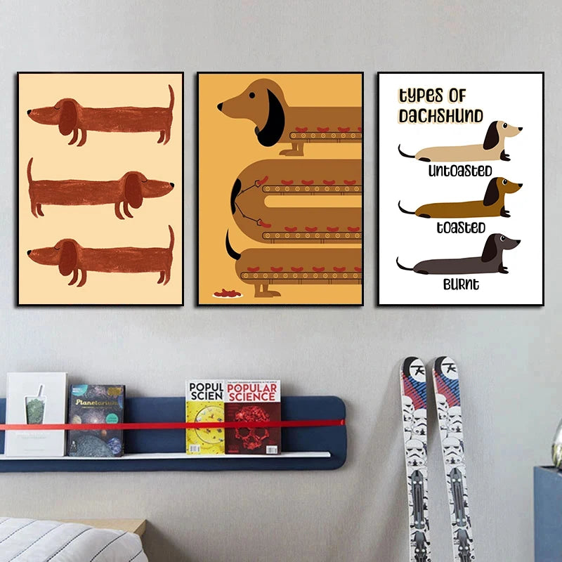 Funny Cartoon Dachshund Poster